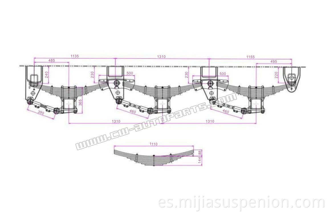 American Type 3 axle suspenion